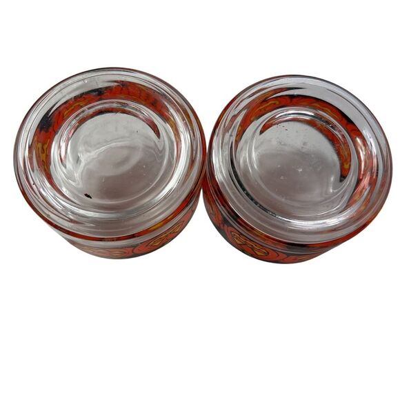 Vintage 2 Candle-Lite Halloween Votive Holders Jack-O-Lantern Pumpkins Glass - Picture 5 of 7